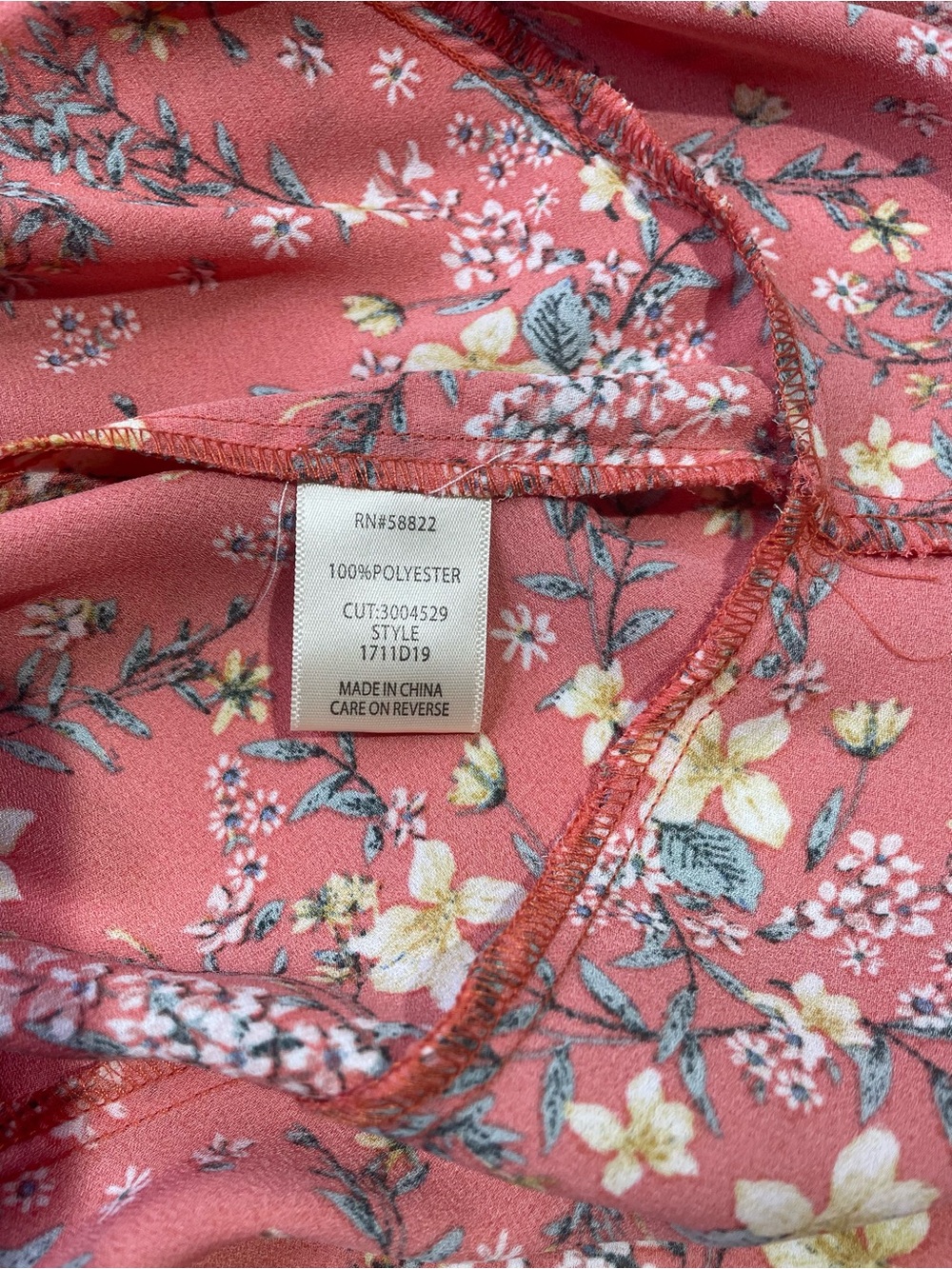 NWT Max Studio Large Coral Floral Wrap Skirt with Ruffle High-Low Hemline - Picture 7 of 7